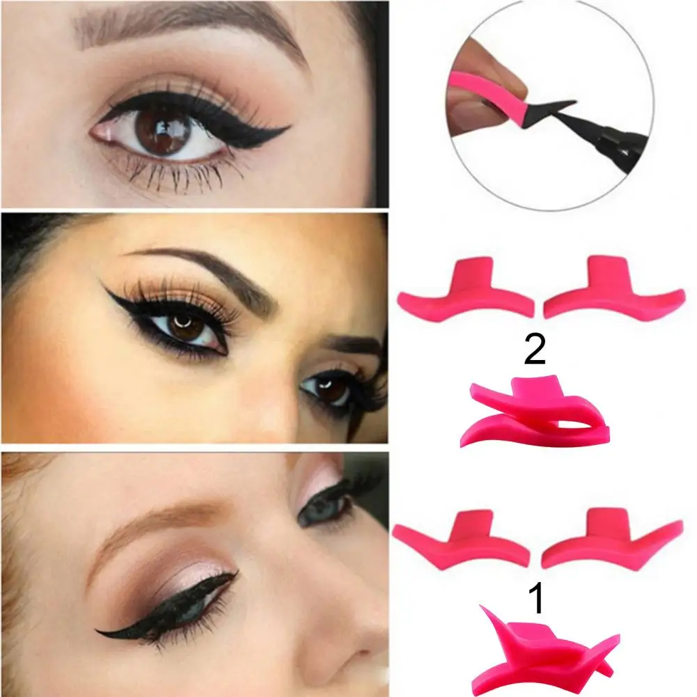 2 pezzi pratico applicatore per trucco occhi morbido e sicuro ombretto per donna stencil per eyeliner stile ala