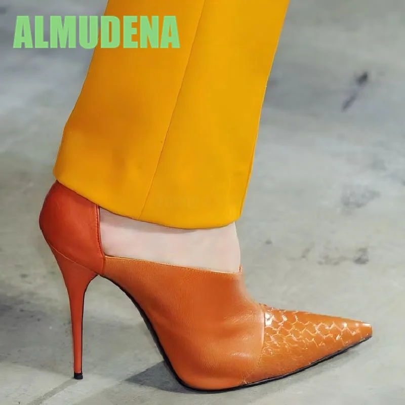 

Sharp Pointed Color Blocked Single Shoes Fashionable and Simple Lace Up Temperament Women's Fashion Show Slim High Heels