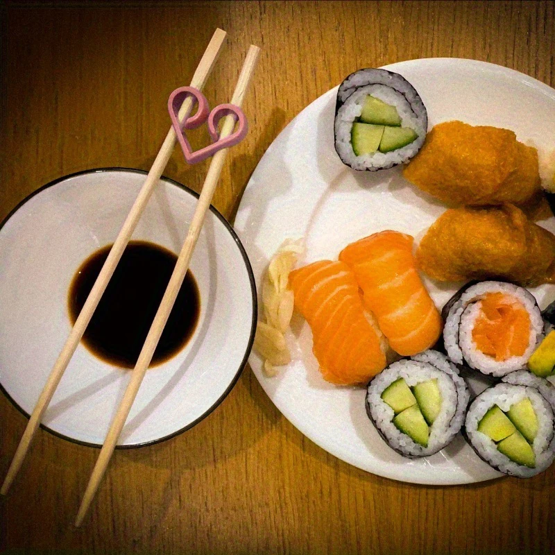 Convenient and Portable Heart Pattern Chopsticks Trainer; Reusable and Non-Slip For All Ages
