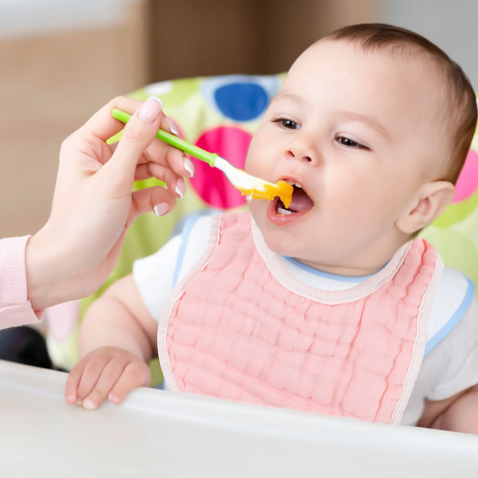 

2Pcs Baby Cotton Gauze Bibs Soft Comfortable Protective Infant Bibs for 0-6 Months Boys Girls Drool Absorbent Lightweight