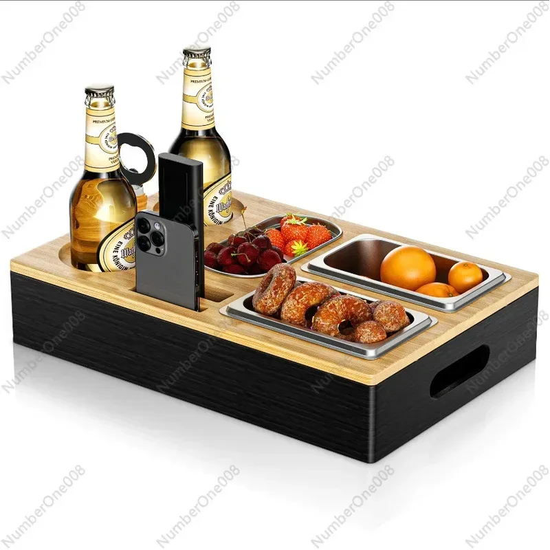 

Beer sofa snack box remote control mobile phone storage, magnetic wooden storage box with top and bottom cover