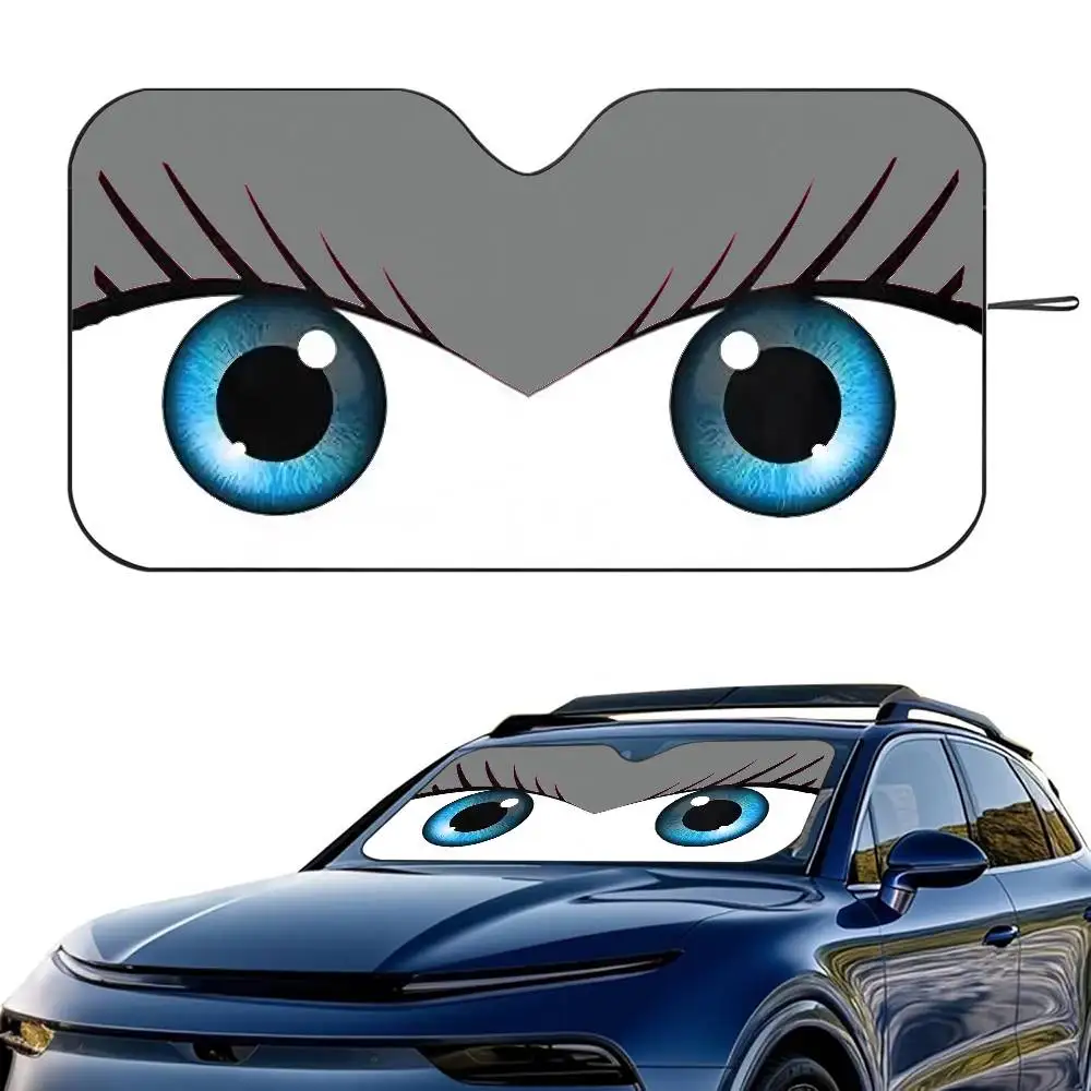 

Cute Girl Car Eyes Car SunShade Windshield Foldable Three-layer Insulation Sunshade By Suction Cup Blocks UV Rays Sun