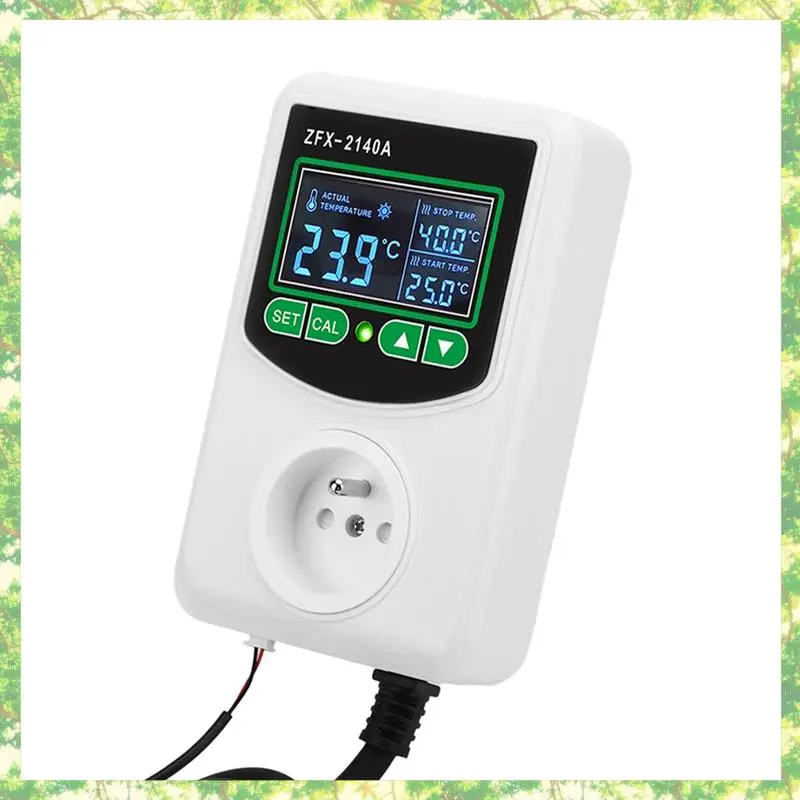 Smart-ZFX-2140A display digital lcd de alta potência controlador de temperatura soquete termostato sensor sonda plugue da ue