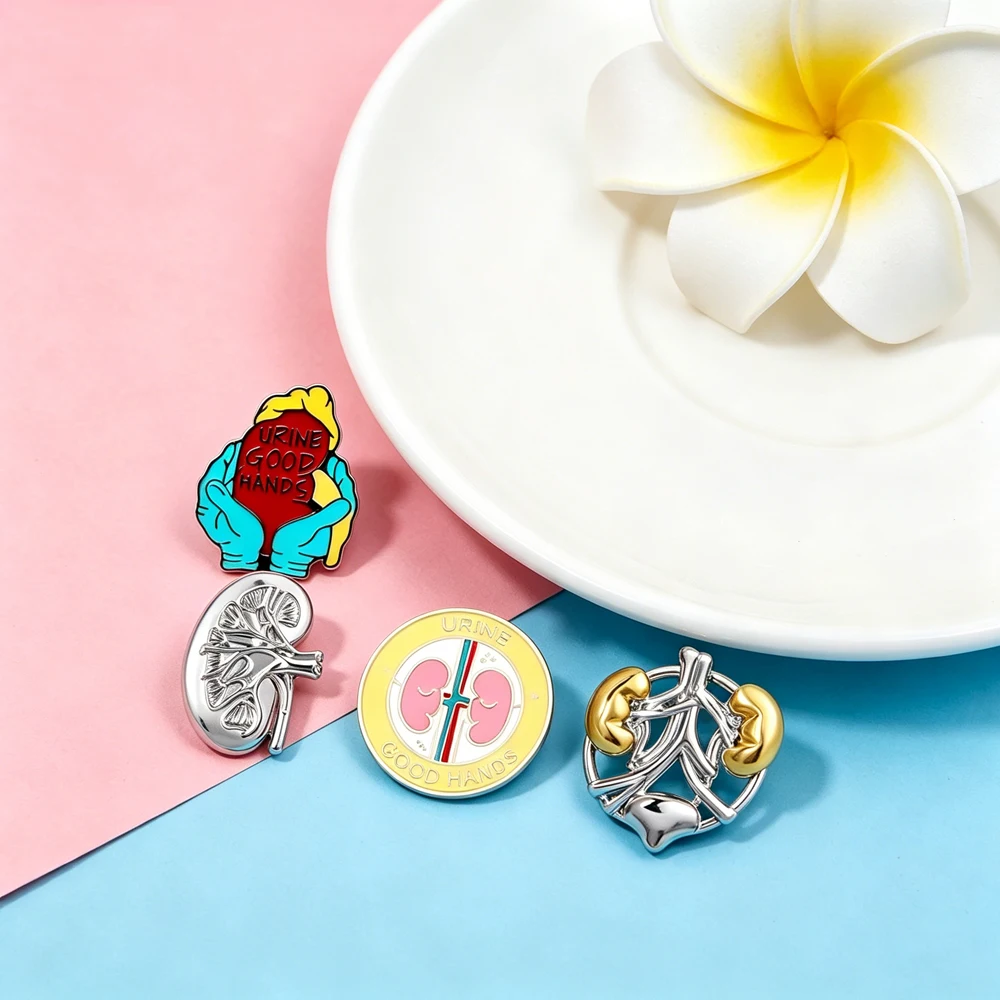 Medsor Human Kidney Organ Enamel Pin Interesting Urinary System/Renal Disease Brooch for Nurses-Doctors'  Gift Jewelry