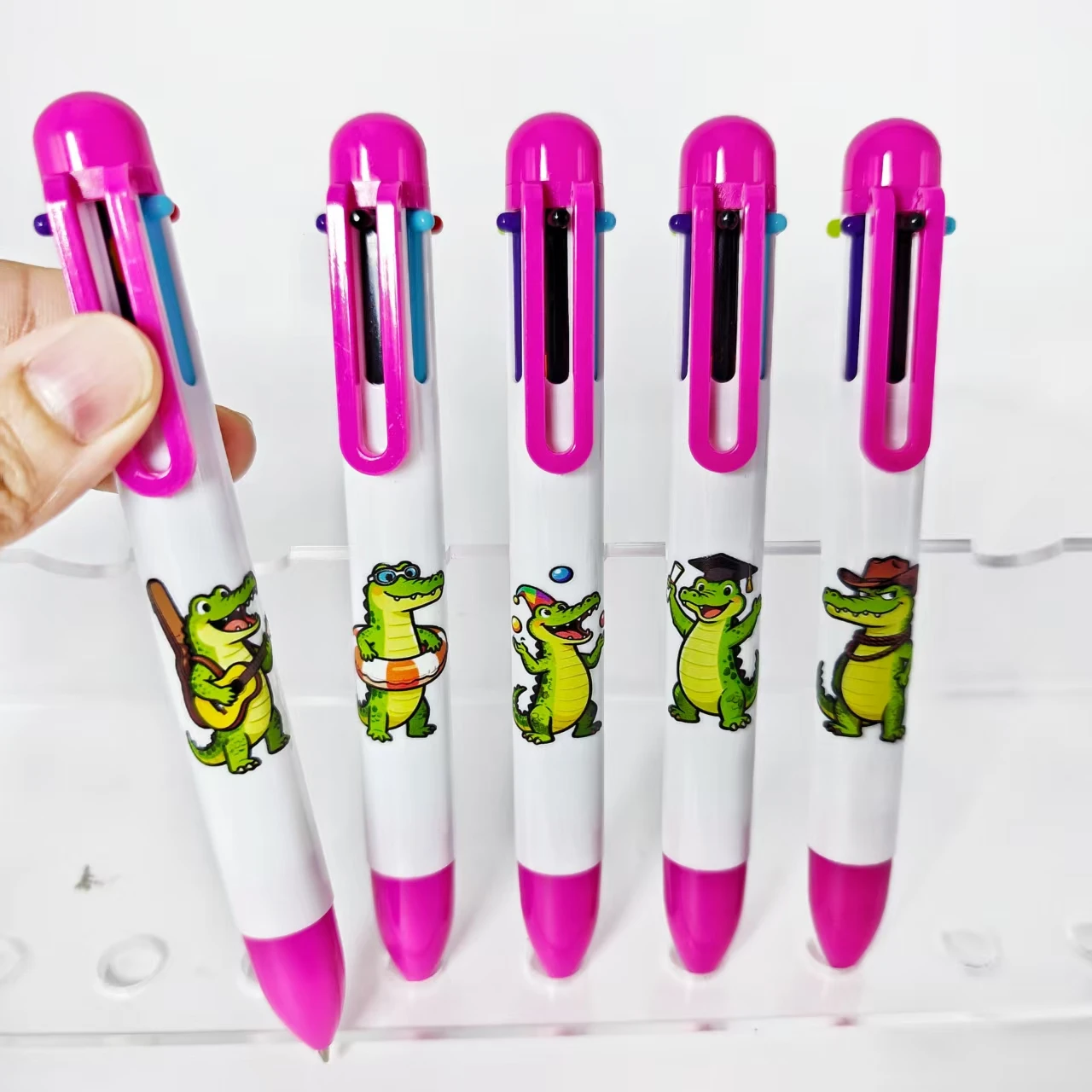 

7/12 шт. креативный крокодил разных форм, разноцветная шариковая ручка, повседневные офисные студенческие обучающие канцелярские принадлежности, подарочная ручка
