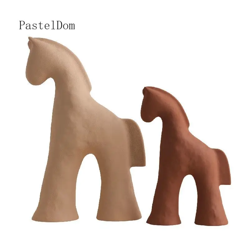 Ceramic Horse Ornament, Wabi‑Sabi Chinese Style Decor for Living Room Entryway, Bogu Shelf Wine Cabinet & B&B Display
