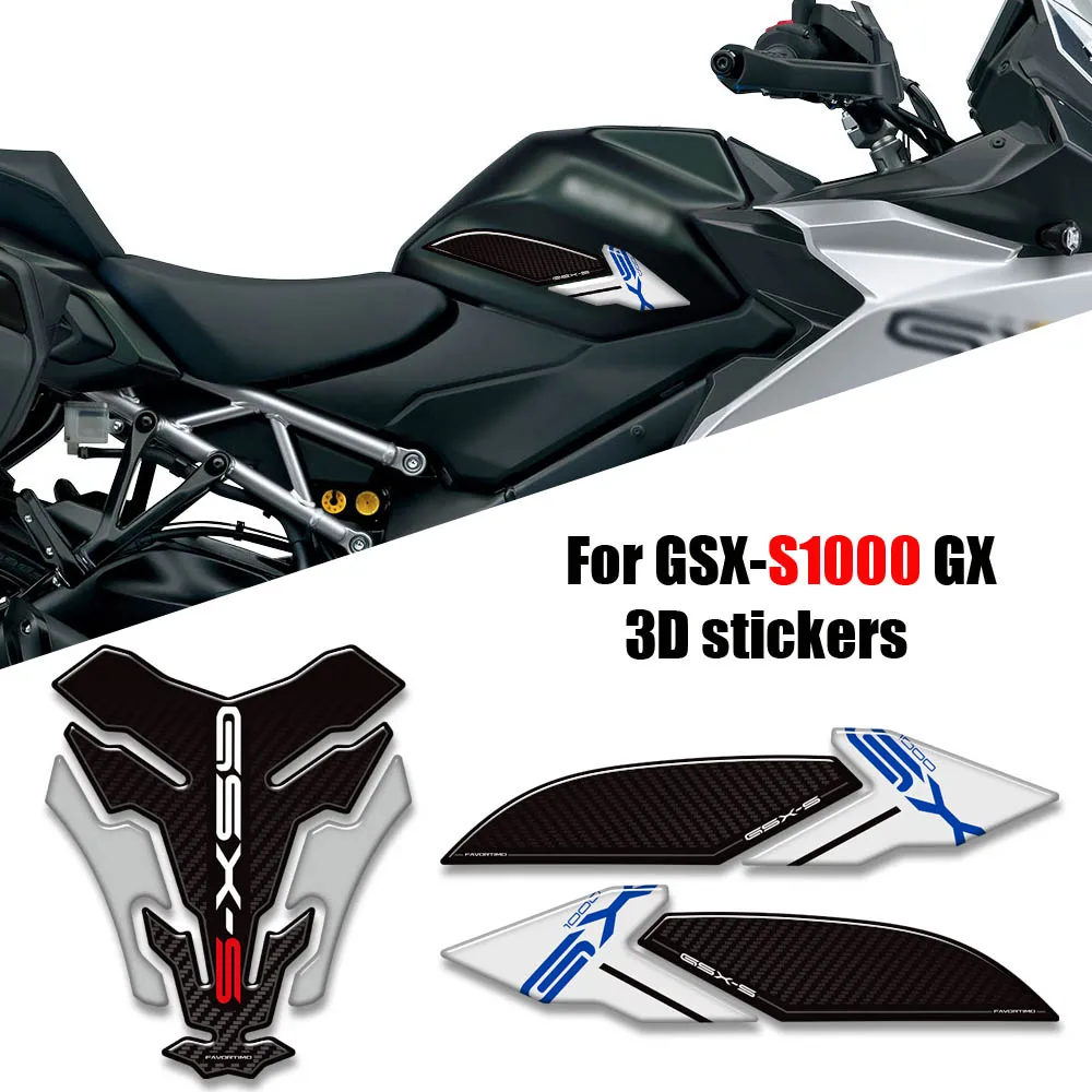 

For Suzuki GSX-S1000 GX GSXS 1000GX Motorcycle tank pad Grips decals Fuel Tankpad stickers Protection 2023 2024-