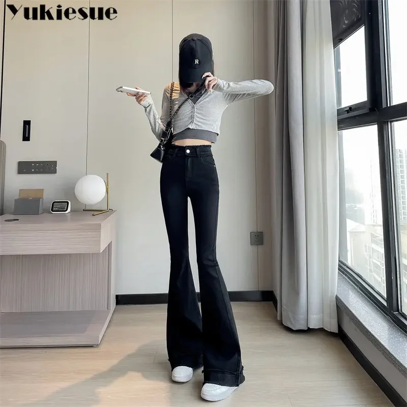 Damesjeans Casual kleding Street chic Flare wijde pijpen broek Y2K 2023 Nieuwe lente zomer Button Fly Vintage broek Veelzijdig
