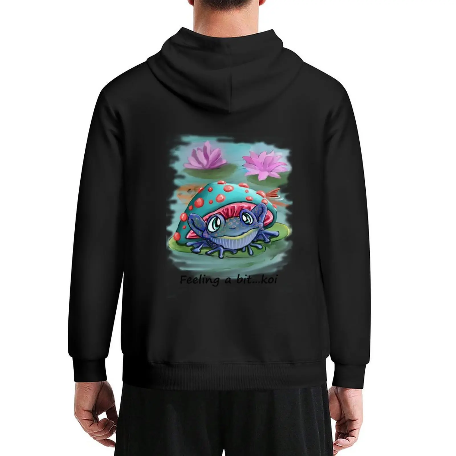 

frog feeling a bit koi Hoodie men clothes men's winter sweater autumn new products blouse men's hoodies