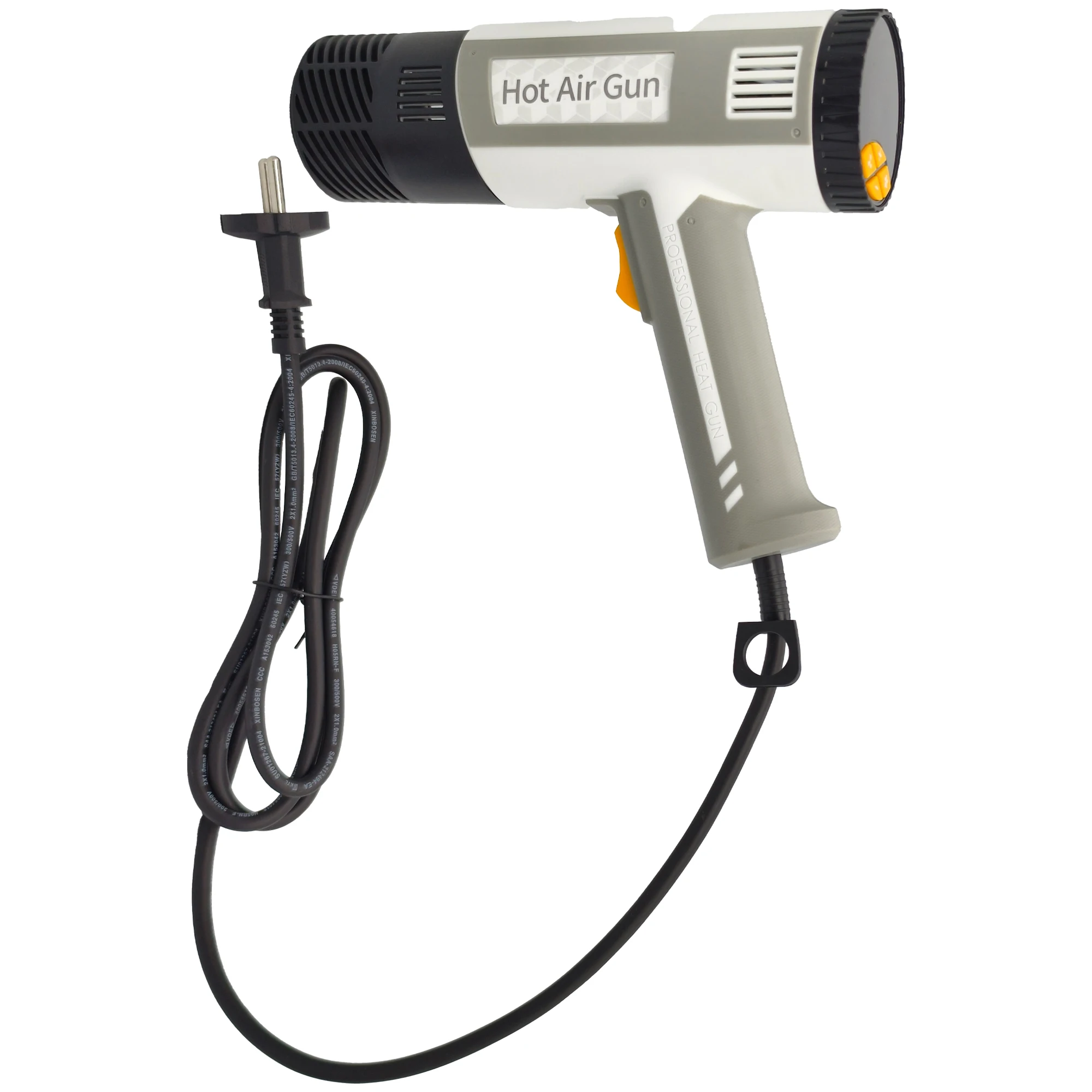 

Тепловая пушка 60 ℃ - 650 ℃ Комплект сверхмощного термофена с быстрым нагревом, защита от перегрева с регулируемой температурой и 4 насадками