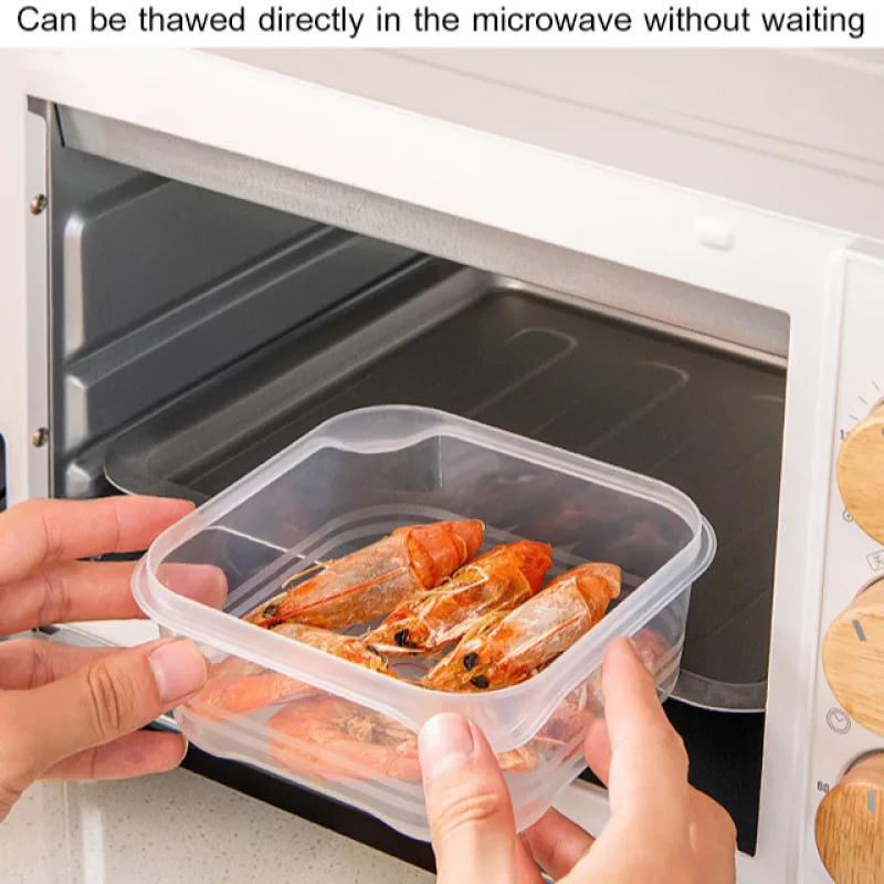 20/10pcs Plastic Transparent Box Rectangular Refrigerator Refrigeration Special Sealed Food Grade Crisper Storage Box