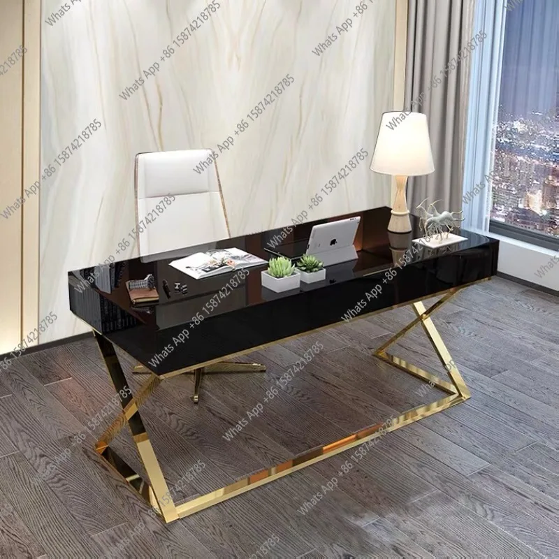 Nordic light luxury hotel desk study room computer desk post-modern piano paint simple home desk new style