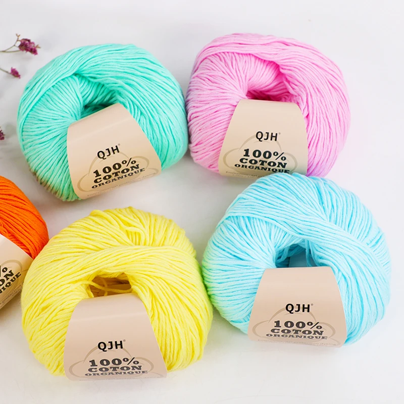 

10PS 100%Organic Cotton Yarn Soft Milk Cotton Yarn Anti-Pilling High Quality Hand Knitting Yarn For Scarf Sweater Hat Doll Craft