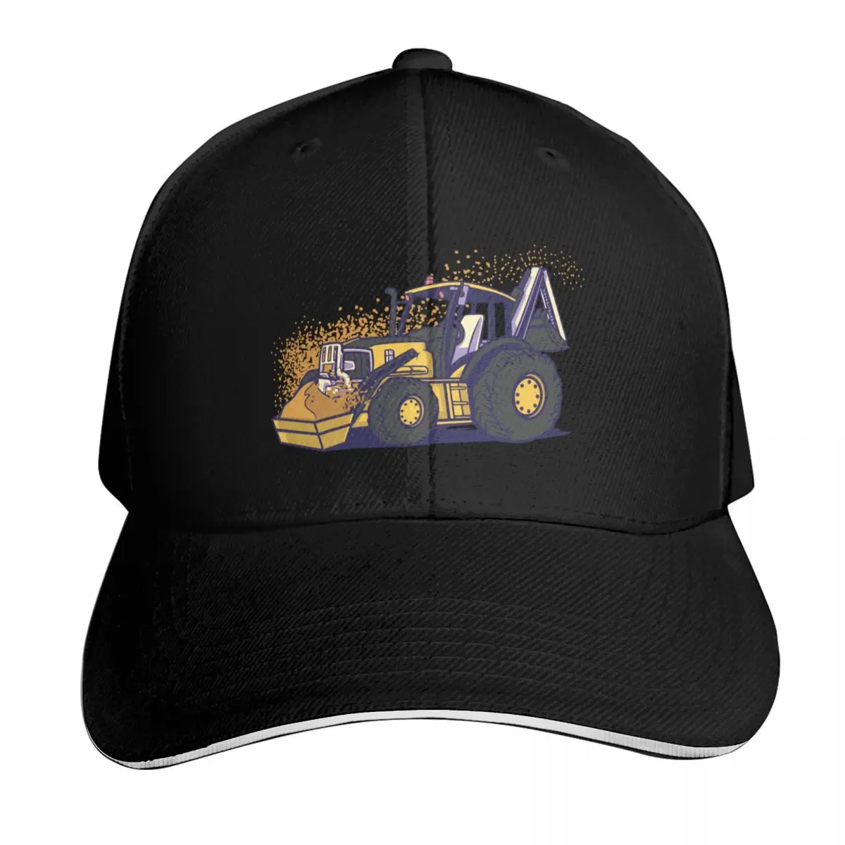 Backhoe transportation Baseball Cap Quick Dry Performance Cotton Twill Breathable Contrast Two Tone Brim