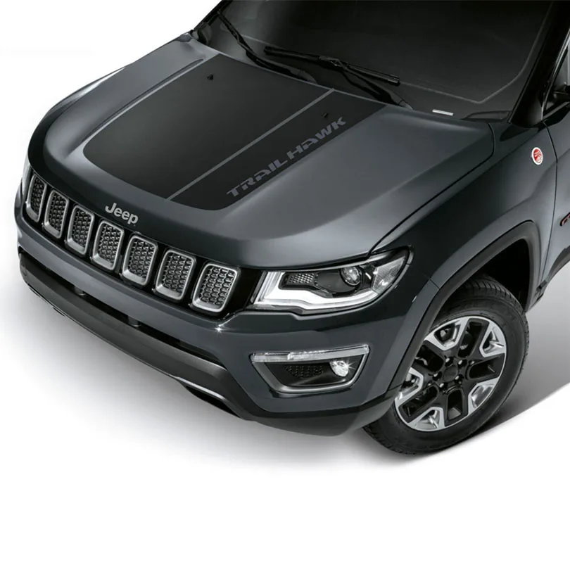 

Matt Black Front Hood Decal Center Scoop Stickers Graphics Sticker Vinyl Wrap Blackout For Jeep Compass 2017-2023