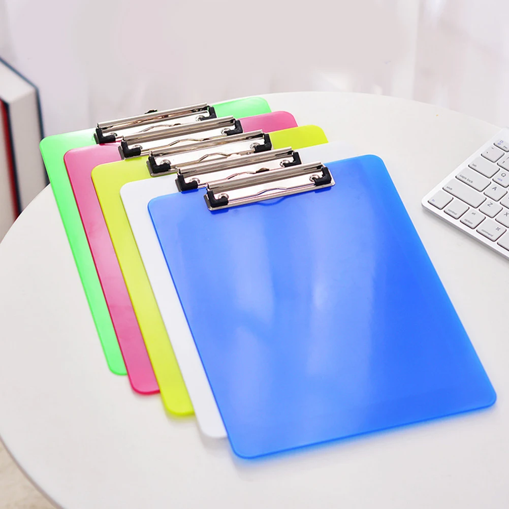 

4pcs Colorful A4 Writing Pad Plastic Clipboard Lightweight For Office School Teachers Students Medical Workers Carry