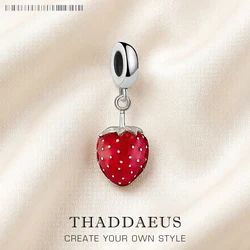 Strawberry Pendant Charm Women Girls Spring Fashion Silver 925 Sterling Jewelry Accessories Party Sweet Gift