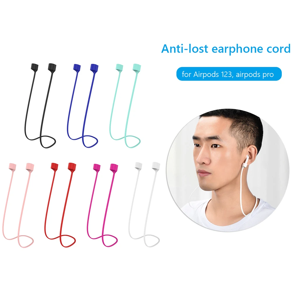 Silicone Magnetic String Rope For Apple AirPods Pro 2 3 Soft Anti-lost Cords Neck Strap For Air Ear Pods 1 2 Universal Earphone