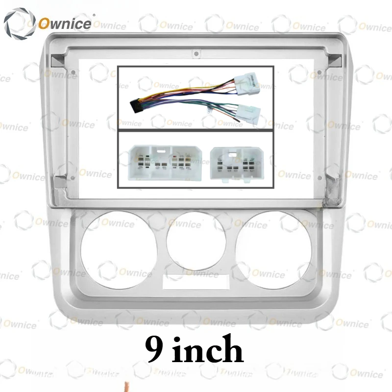 Ownice 9 Inch Quadlock Car Android Radio Frame for Geely CK 2008 - 2016 2 DIN Fascia Stereo Panel 16 PIN Harness Wire Canbus Box