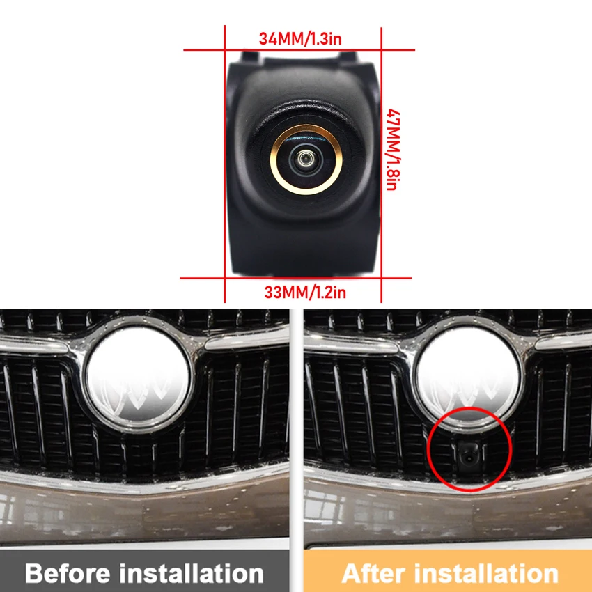 For Buick Encore 2015~2019 AHD HD CCD Car Front View Parking Night Vision Positive Waterproof Logo Camera