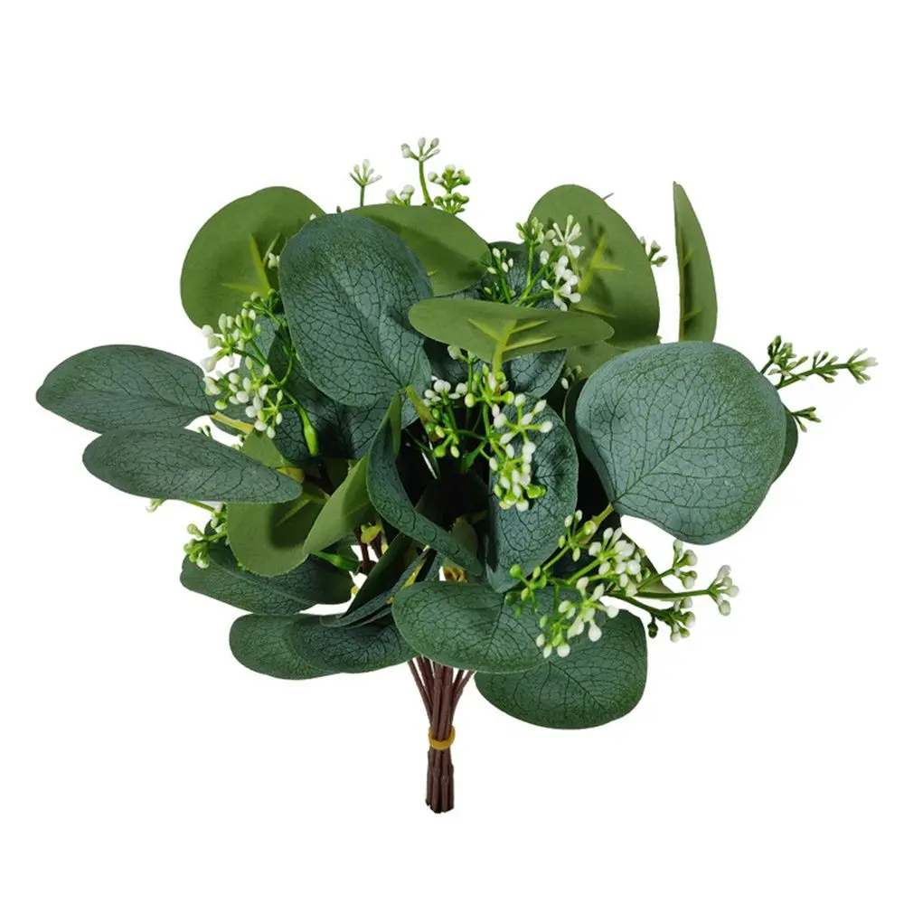 1/10PCS Floral Arrangement Greenery Stems Wedding Party Home Decor Artificial Plant Fake Plants Eucalyptus Leaves With Flowers