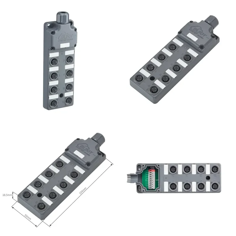 IPM100 8-way M12 Tool Free Terminal Junction Box Industrial Grade IP67 Waterproof IO Module