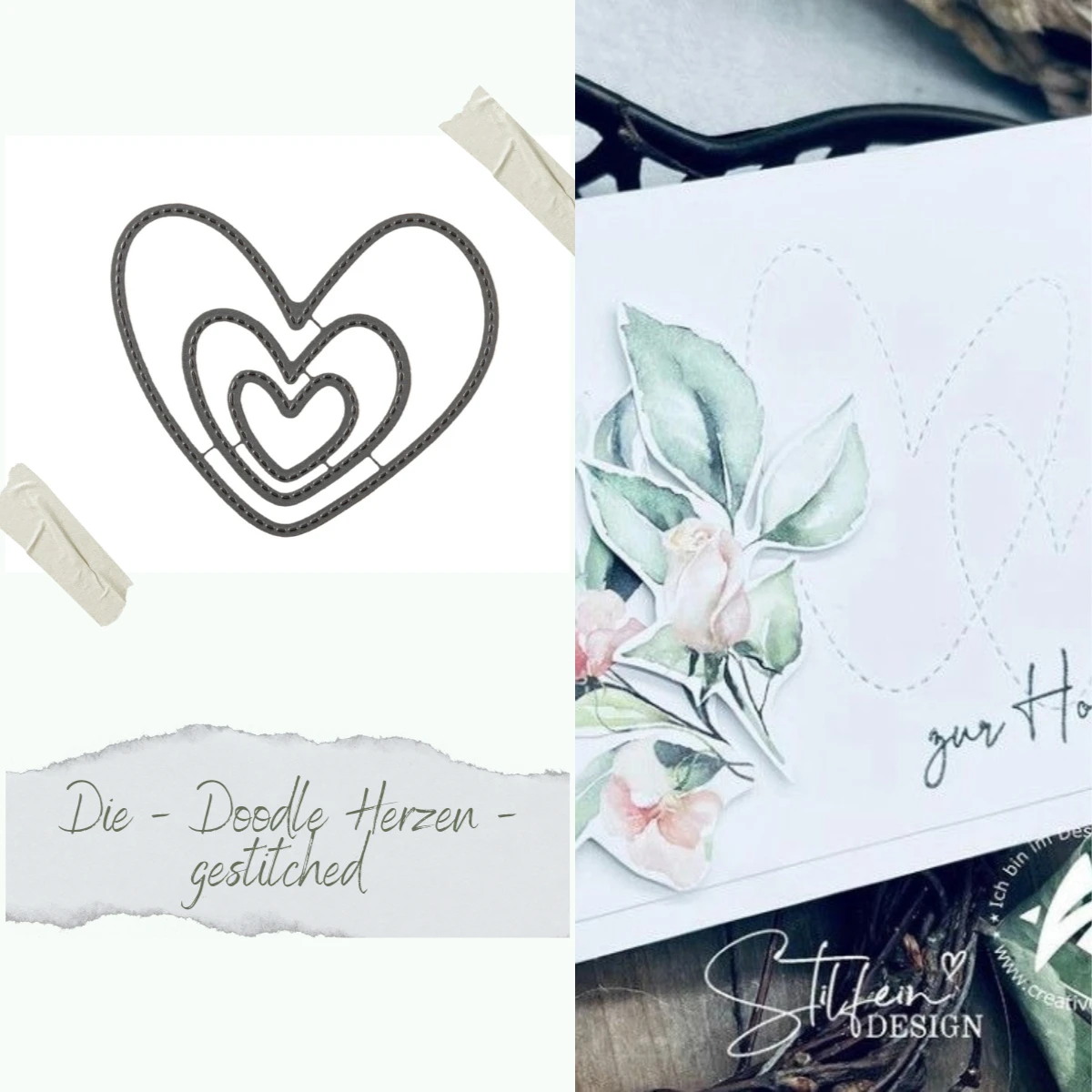 Doodle Herzen - gestitched Cutting Dies Scrapbook Diary Decoration Embossing Template DIY Greeting Card Handmade 2026 New