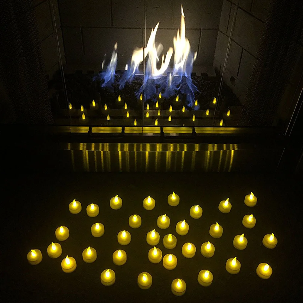 

36 pcs LED Candles Flameless Powered Tealights Realistic Flickering Decorative Wax Long Lifespan Safe Indoor Outdoor Use