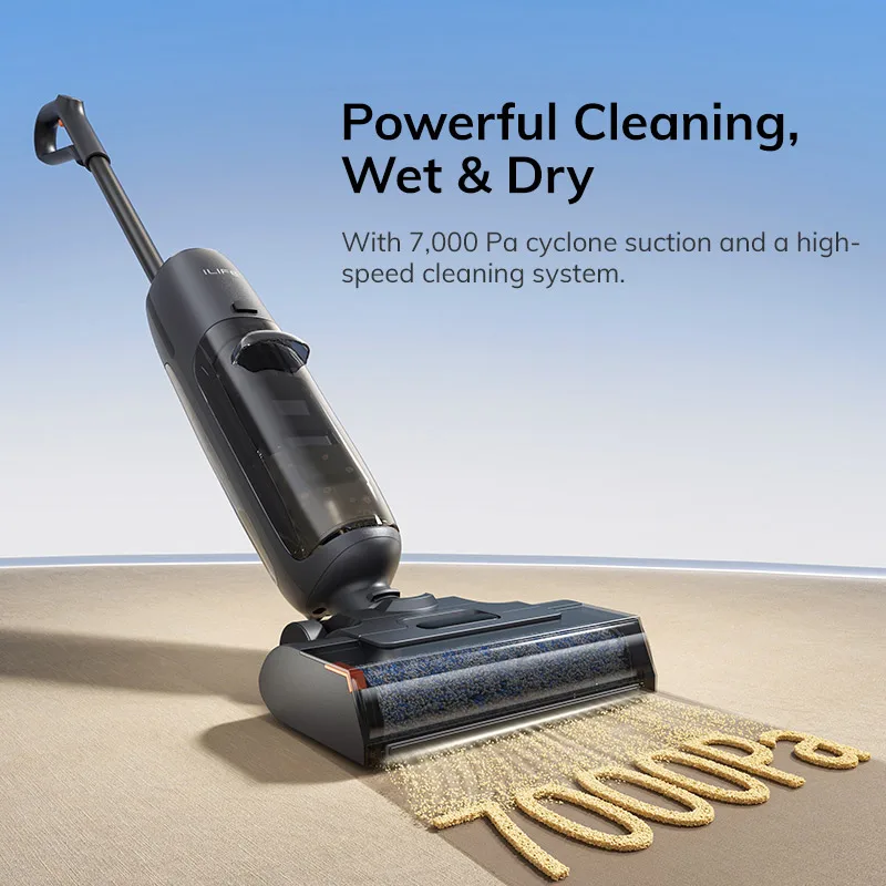 ILIFE W90 Pro غسيل ممسحة ذكية لاسلكية رطبة وجافة، شفط 7000 باسكال، تنظيف ذاتي لمدة دقيقة واحدة، خزان مياه مزدوج كبير، تحديث W90 #6