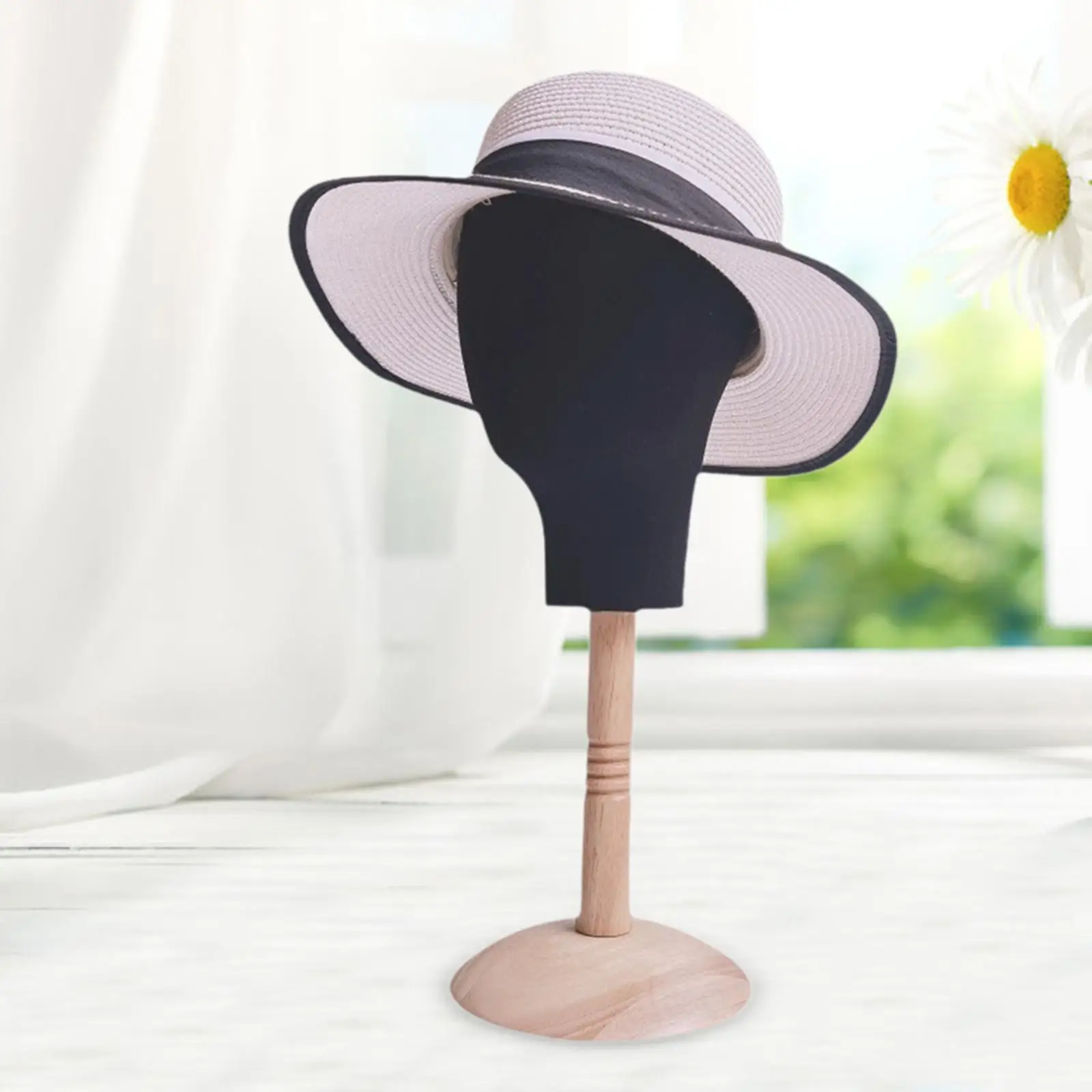 

Mannequin Head with Wood Base Wig Stand for Barbershop Personal Use Salon