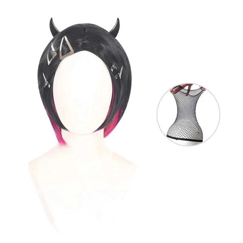 

asdh8@Disguise Clove Cosplay Wig Game VALORANT Heat Resistant Synthetic Hair for Adult Female Roleplay Carnival Halloween Party