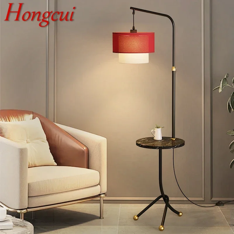 Hongcui Contemporary Floor Lamp Luxury Living Room Bedroom Study Villa Hotel LED Retro Creativity Decorative Standing Light