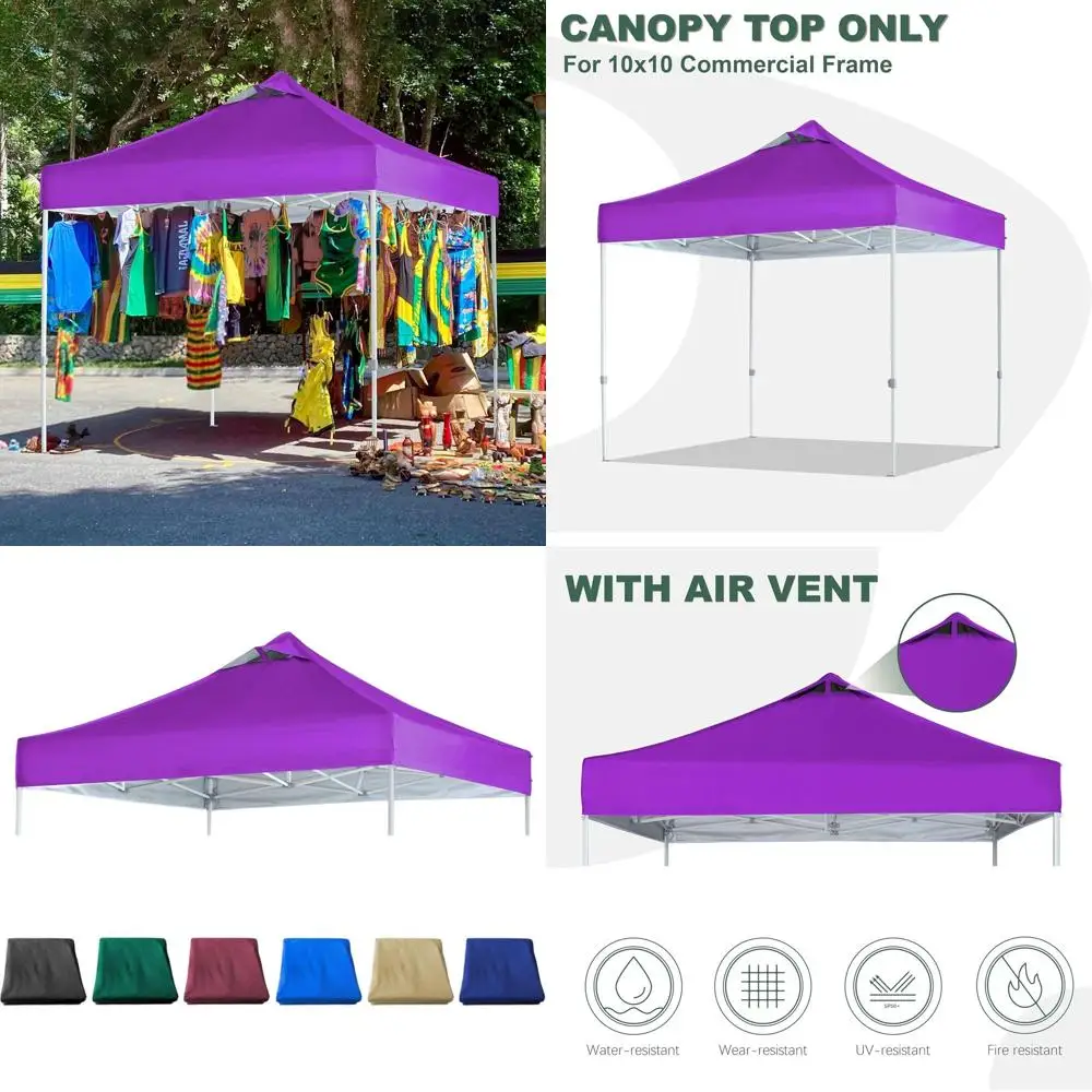 

10x10 Pop Up Tent Replacement Canopy with Air Vent for Purple Straight Leg Frame