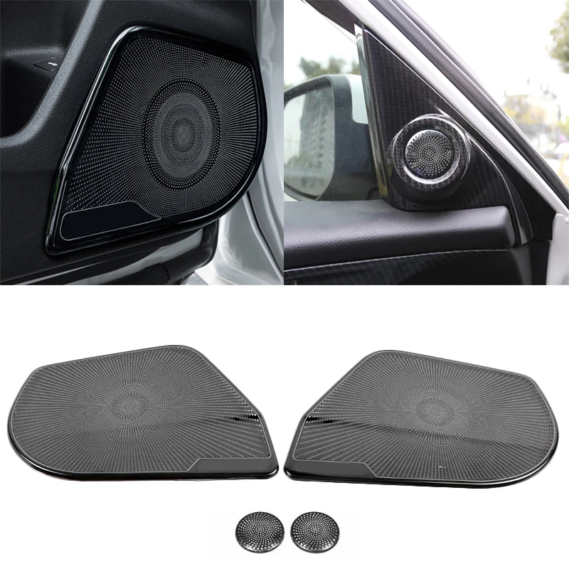 Stainless Interior Door Speaker Stereo Audio Ring Cover Sound Frame Decoration Trim For Honda Civic 10th 2016-2019 Car Accessory