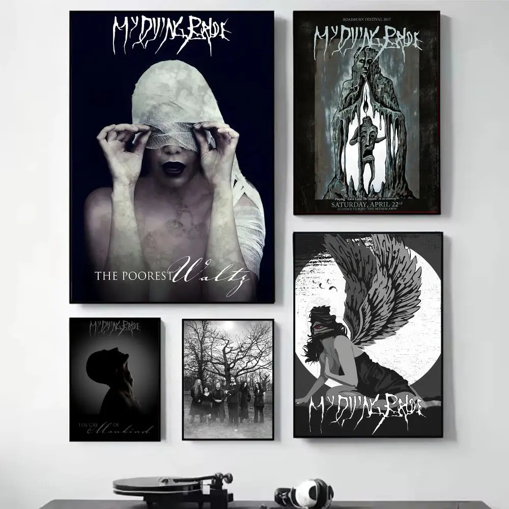 My D-Dying Bride Painting Calligraphy Self Adhesive Wall Art Waterproof Print For Bedroom Hallway Home Decor