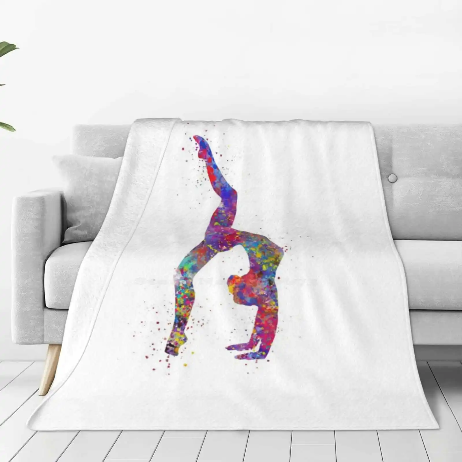 

Gymnastics Girl , Watercolor Gymnastics , Teen Gift , Gymnastics Wall Art Shaggy Throw Soft Warm Blanket Sofa/Bed/Travel Love