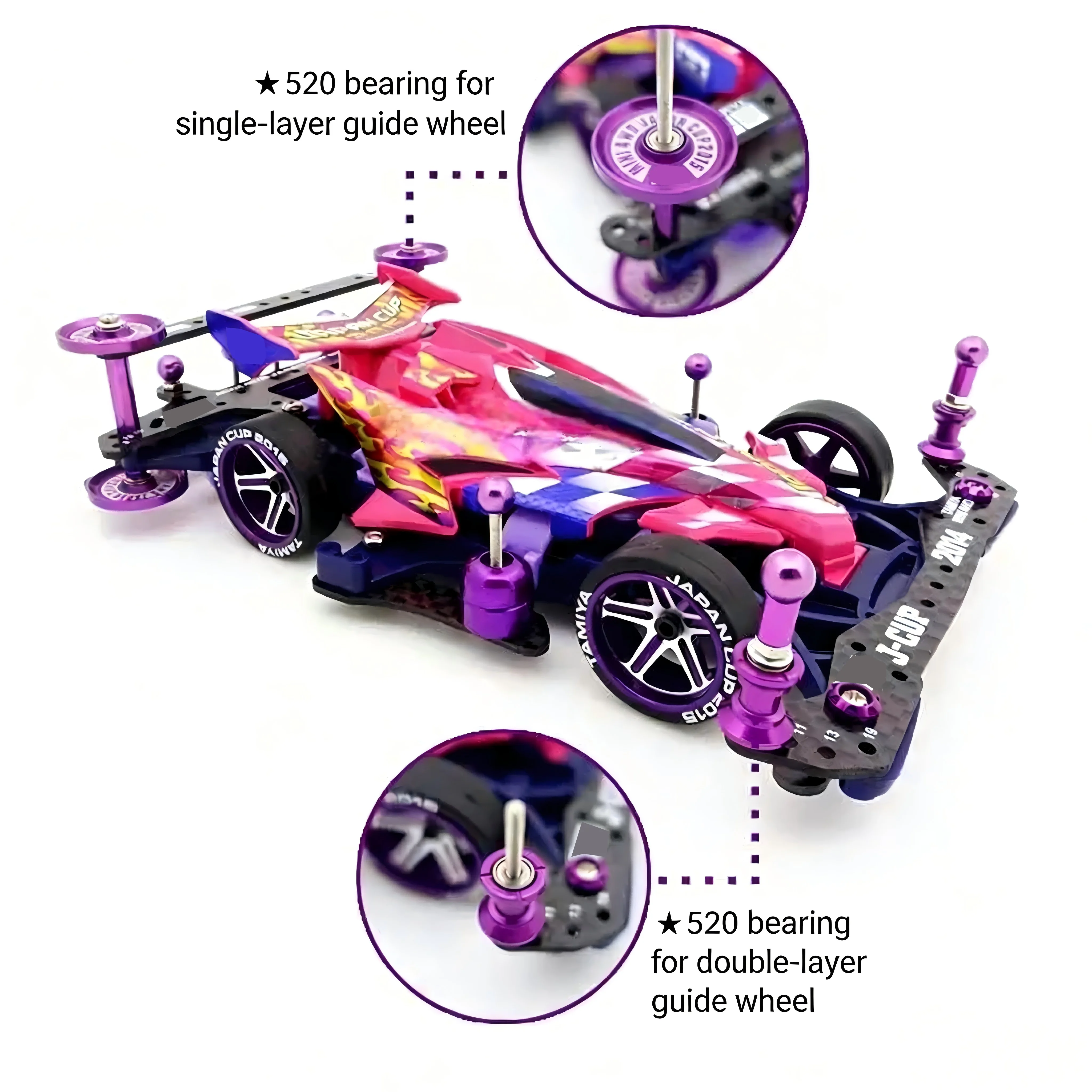 4WD Bearing Upgrade Modification For Tamiya Mini 4WD Chassis Guide Wheel Gear Bearing Assembly Accessories Set Upgrade Parts
