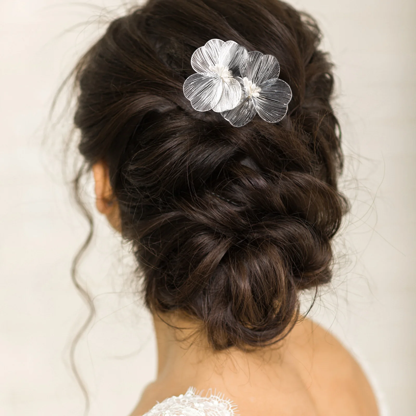 

Flower Comb Silver Korean Floral Side Combs Vintage Bridal Wedding Hair Accessories For Women Hairstyle Decorations Hair Tools