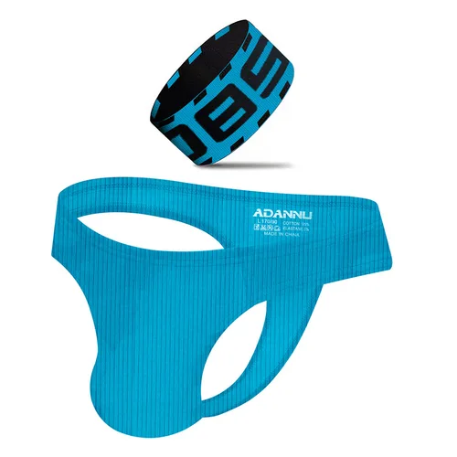 Imagen 1 del producto Color sólido, calzoncillos de horquilla alta, ropa interior de hombre, ropa interior de cadera medio envuelta, brazalete de fitness simple.