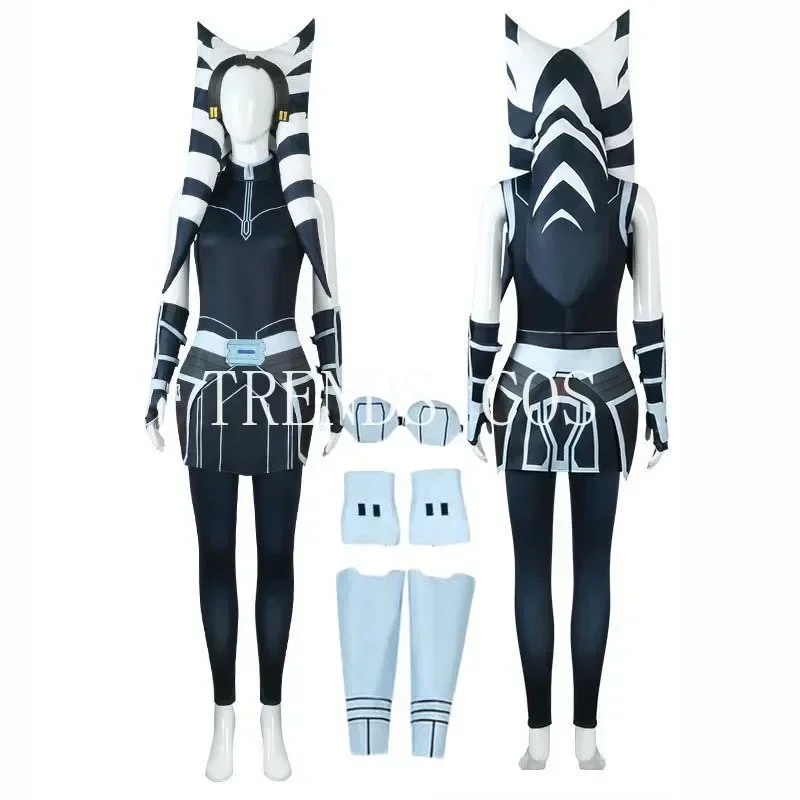 The Mandalorian Ahsoka Cosplay Costume, Clone VAN, Ahsoka Tano Jumpsuit, Hat Smile Hero Outfits for Halloween, Comic Con