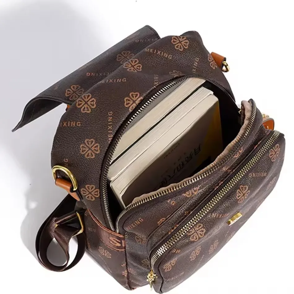 Retro Printed Large-Capacity Ladies' Backpack Elegant and Simple Style Backpack Casual Anti-Theft Multi-Functional Single-Should image 5
