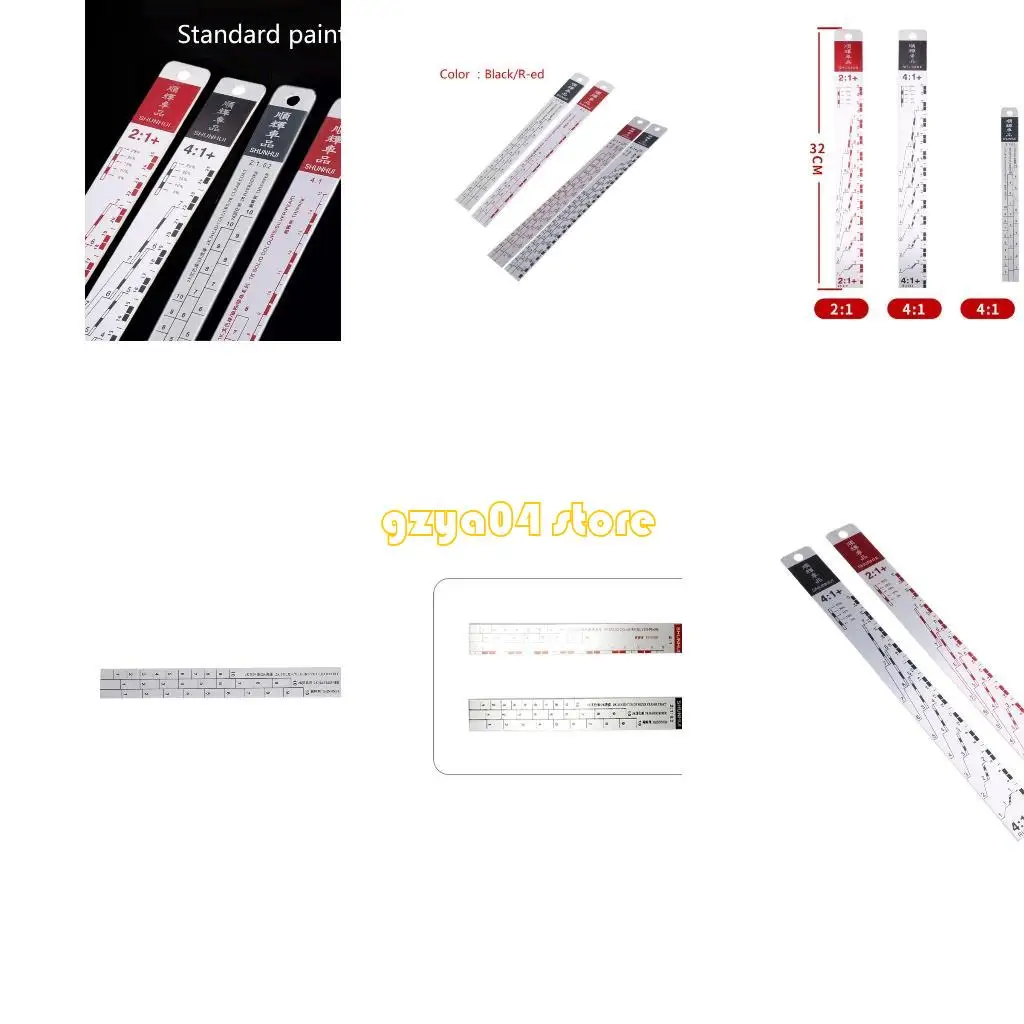 K3KD Standard Paint Ruler Paint Ratio Ruler Paint Mixing Ruler Dipstick Scale Ruler Paint Mixing Tool Ruler Paint Tool
