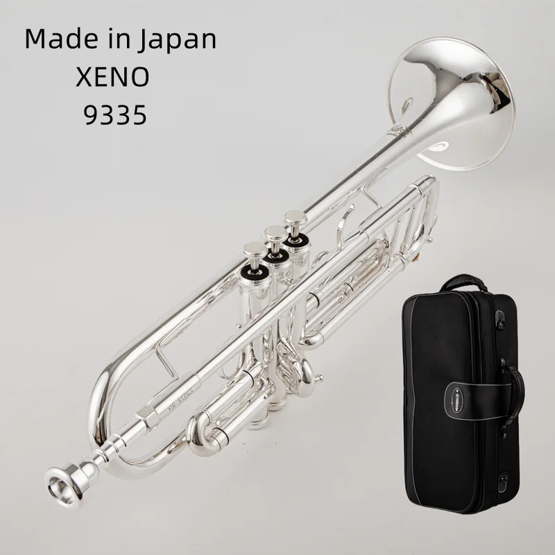 Made in Japan quality XENO9335 Trumpet B Flat Silver Plated Professional Trumpet Musical Instruments with Case Free Shipping