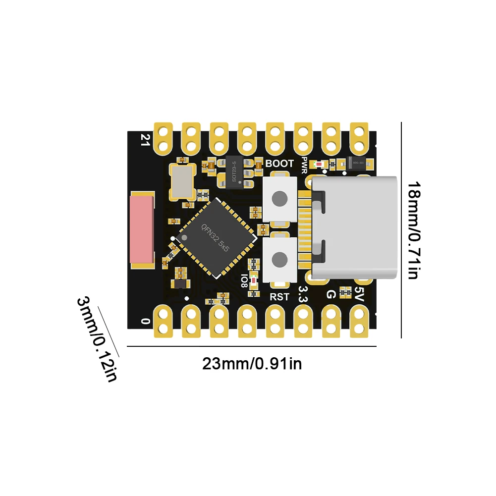 ESP32-C3 WiFi Bluetooth Development Board 3.3-6V Power Supply Low Power ESP32 Super Mini Electronics Programmable Project Boards