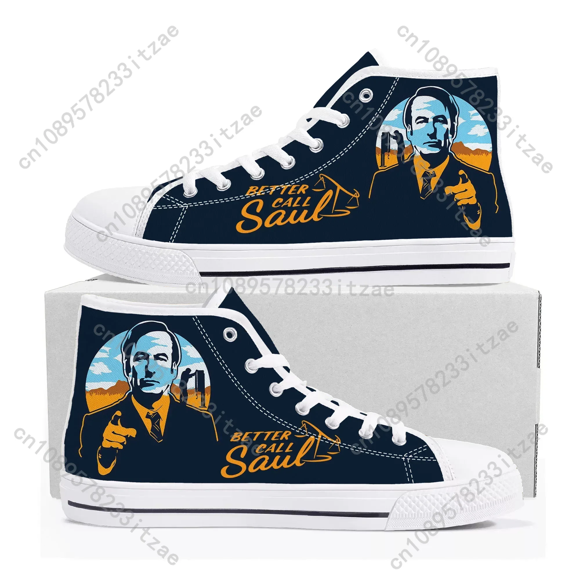 

Better Call Saul High Top Sneakers Mens Womens Teenager Canvas High Quality Sneaker Casual Custom Made Shoes Customize DIY Shoe