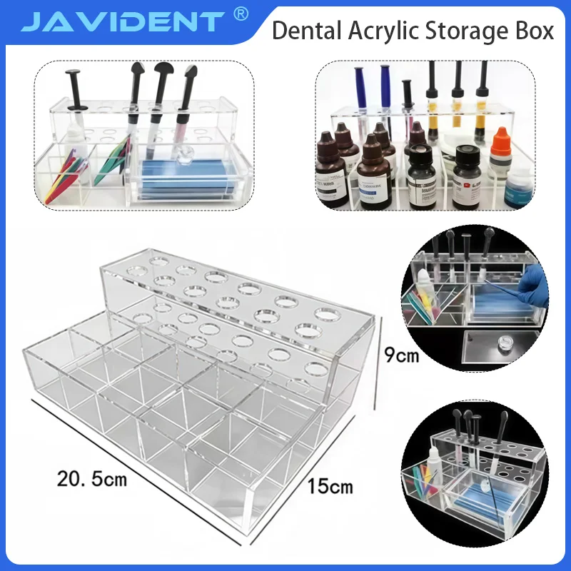 Dental Acrylic Organizer Composite Resin Syringe Holder Storage Box Placer Clear Applicator Dispenser Dentist Clinic Organizer