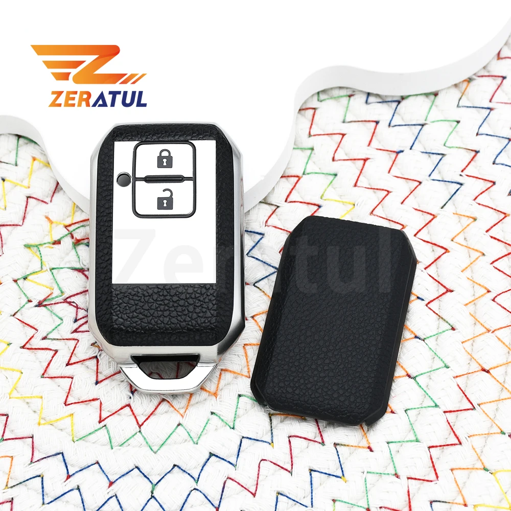 2 Buttons TPU Leather Car Key Cover Remote Shell Fob Case for Suzuki Jimny Swift Wagon R Hustler Spacia Xbee Sierra Accessories