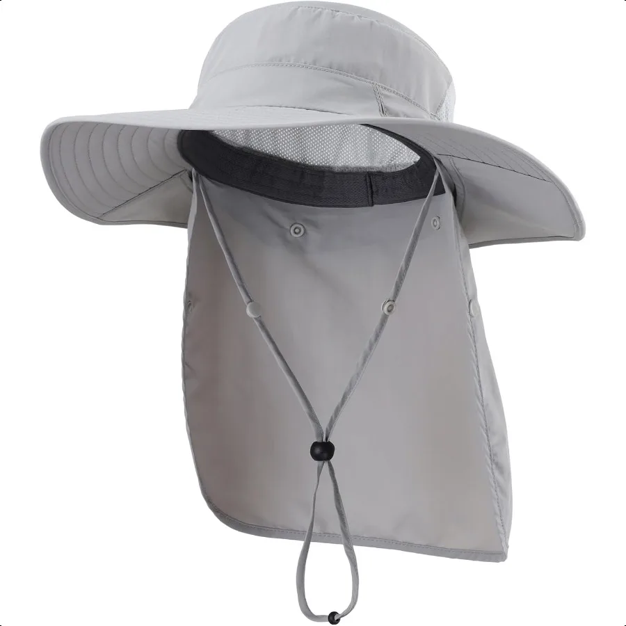 

UPF 50+ Sun Hats for Men Women Wide Brim Fishing Hat with Neck Flap Summer Safari UV Protection Bucket Hat