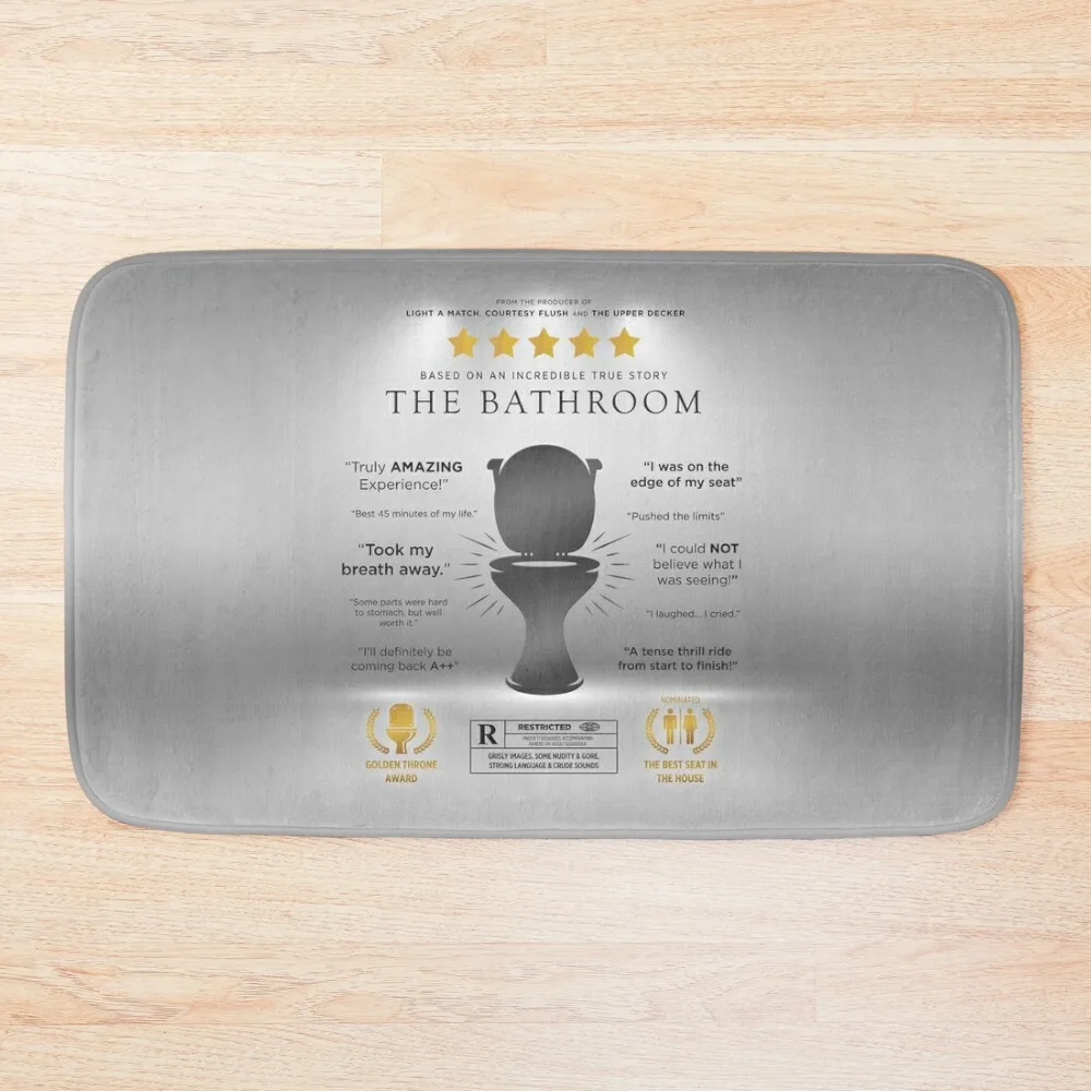 

The Bathroom Funny Parody Movie Poster Sign Bath Mat Bathroom Items Carpet In The Living Room Mat