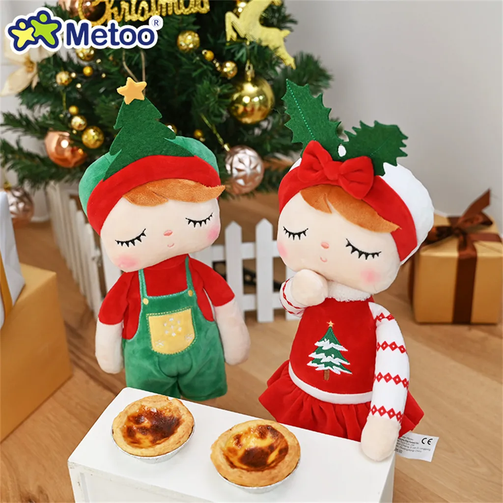 Metoo Angela Bonecas de pelúcia de Natal, brinquedos de pelúcia macios fofos para bebês e crianças, presentes de feriado